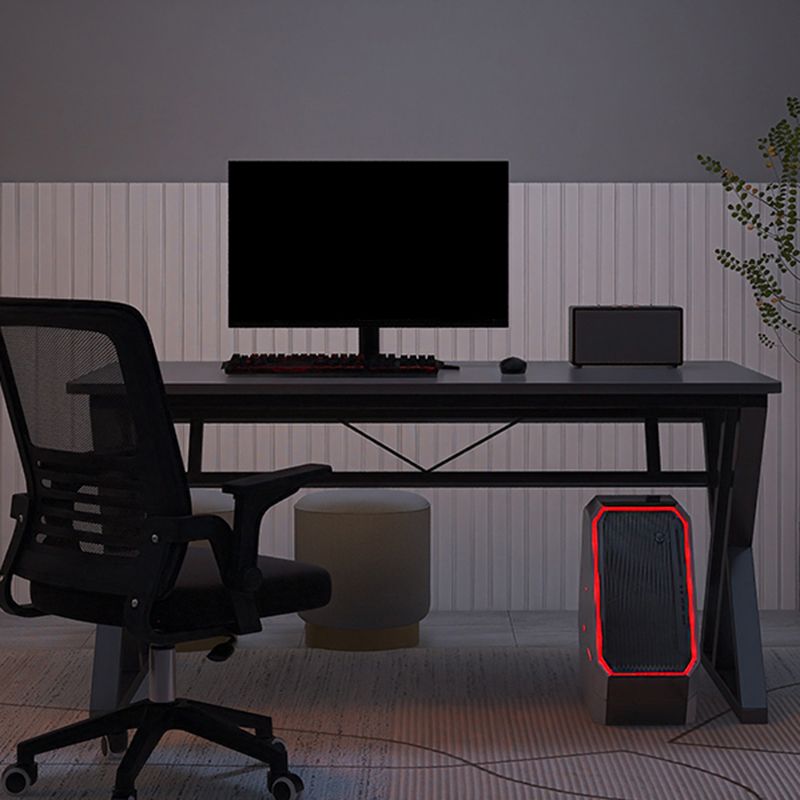 Escritorio de escritura de madera contemporánea escritorio de computadora antiguo con patas de metal