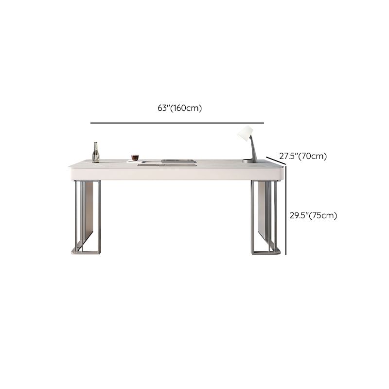 Modern Stone Office Desk Rectangular Shape Task Desk with 3 Drawers in Grey Clearhalo 'furn' 'furn_office_desk' 'Furniture' 'Office Desks' 'Office Furniture' 'office_desk' 1200x1200_47ea7d88-e813-41ca-830f-0a25fba872e5