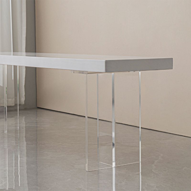 Contemporary Solid Wood Bench Brown Seating Bench with Acrylic Base Clearhalo 'Benches' 'Chairs & Seating' 'furn' 'furn_benches' 'Furniture' 'Living Room Furniture' 1200x1200_47ea8469-6121-4c67-b958-8f9de3c9f40a