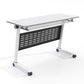 White Manufactured Wood Rectangular Desk Modern Folding Office Desk with Wheels