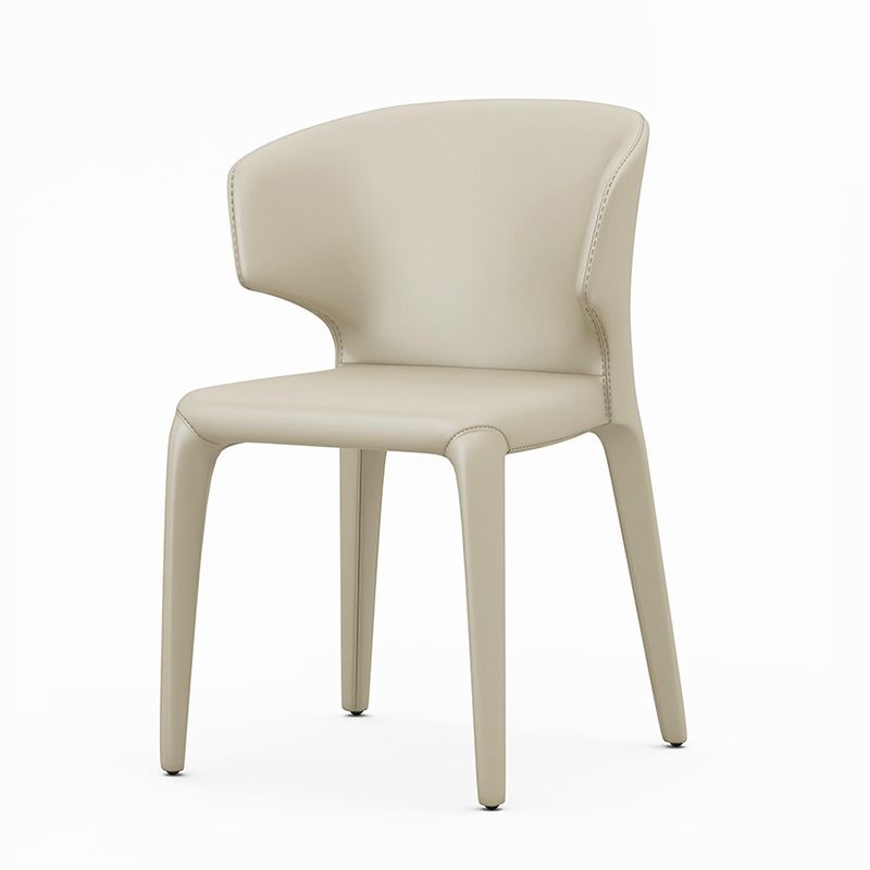 Designer Style Leather Arm Chair Wingback Matte Finish Single Dining Chair Clearhalo ' kitchen&dining_furn' 'Dining Chairs' 'Dining Tables & Seating' 'dining_chair' 'furn' 'furn_dining_chair' 'Furniture' 'furniture_dining_chair' 'Kitchen & Dining Furniture' 'kitchen' 1200x1200_47eac79c-151c-4046-b525-84e658c185c3