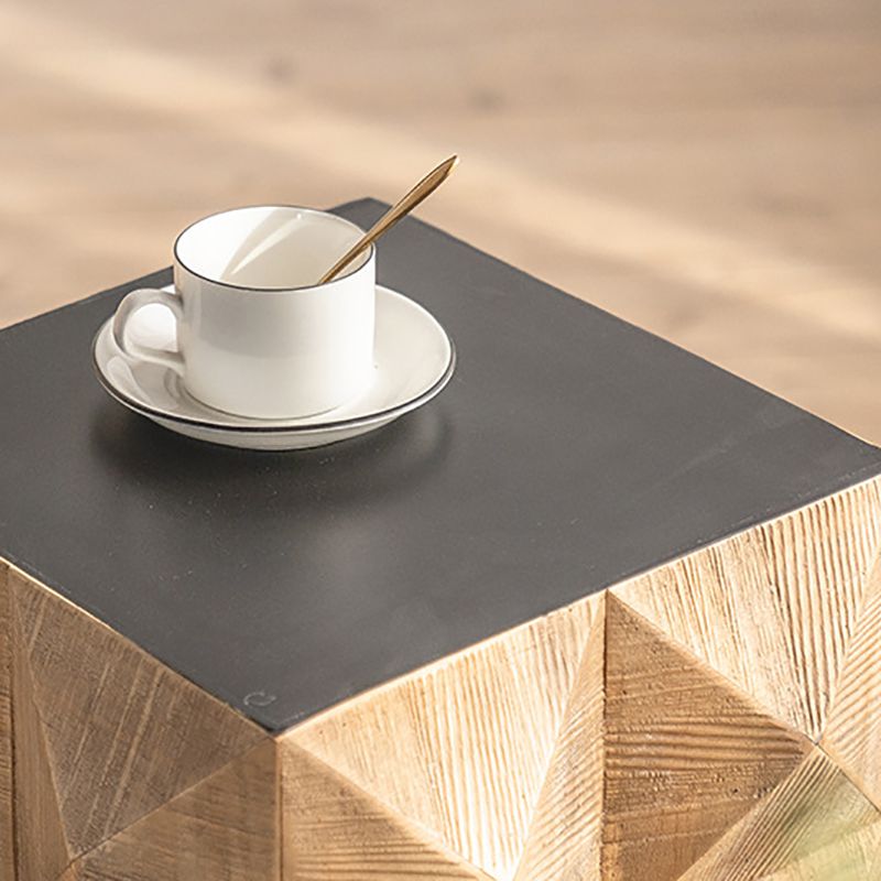 Sqaure Pine Drum Side Table Rustic Natural 14.37" Wide End Table Clearhalo 'Coffee & Accent Tables' 'End & Side Tables' 'end_side_tables' 'furn' 'furn_end_side_tables' 'Furniture' 'Living Room Furniture' 1200x1200_47eb4c6c-3bcd-48c1-b839-9e5de9c1f35f