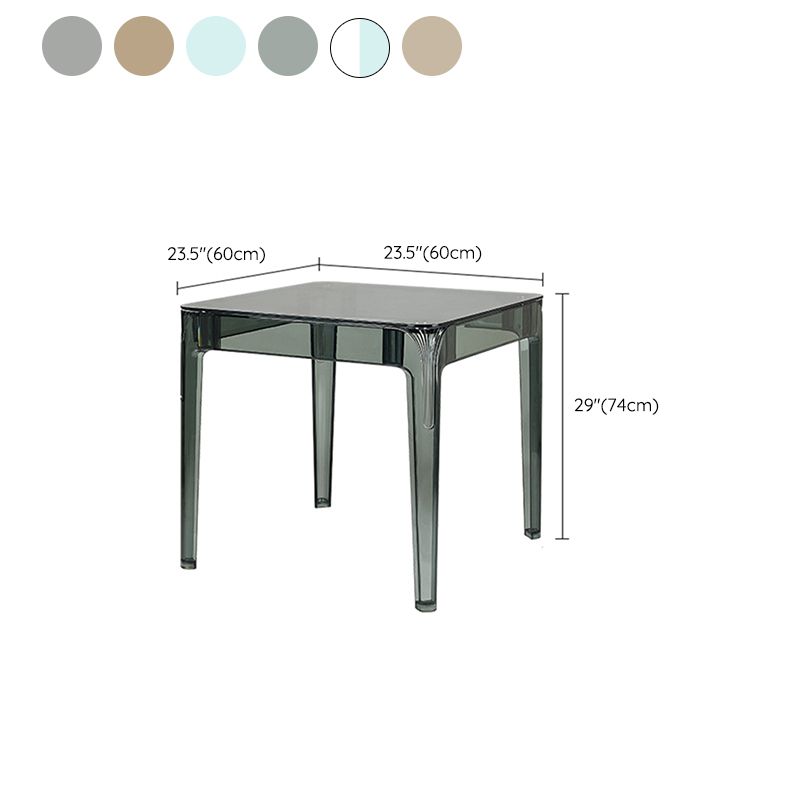 Modern Tempered Glass Desktop Geometric Acrylic Legs Dining Table for Dining Room Clearhalo 'Dining Tables & Seating' 'Dining Tables' 'dining_table' 'furn' 'furn_dining_table' 'Furniture' 'Kitchen & Dining Furniture' 1200x1200_47ec8ff4-e565-4b97-a99b-86c3904ffd1f