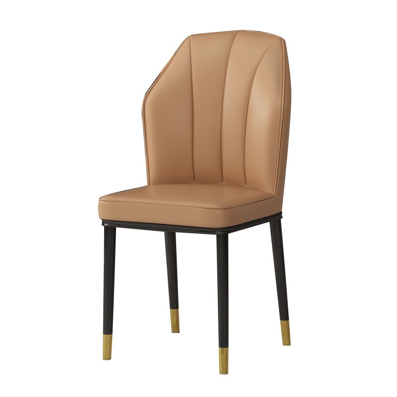 Faux Leather Side Chair Wingback Armless Chair for Dining Room Clearhalo 'Dining Chairs' 'Dining Tables & Seating' 'dining_chair' 'furn' 'furn_dining_chair' 'Furniture' 'Kitchen & Dining Furniture' 1200x1200_47ecac80-78a1-480c-8856-700584bba1f0
