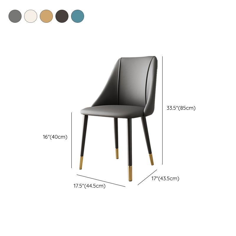 Glam Upholstered Dining Side Chair Faux Leather and Metal Dining Chair Clearhalo 'Dining Chairs' 'Dining Tables & Seating' 'dining_chair' 'furn' 'furn_dining_chair' 'Furniture' 'Kitchen & Dining Furniture' 1200x1200_47ece15c-1c3d-4a83-b5ff-a1cc716f7f9a