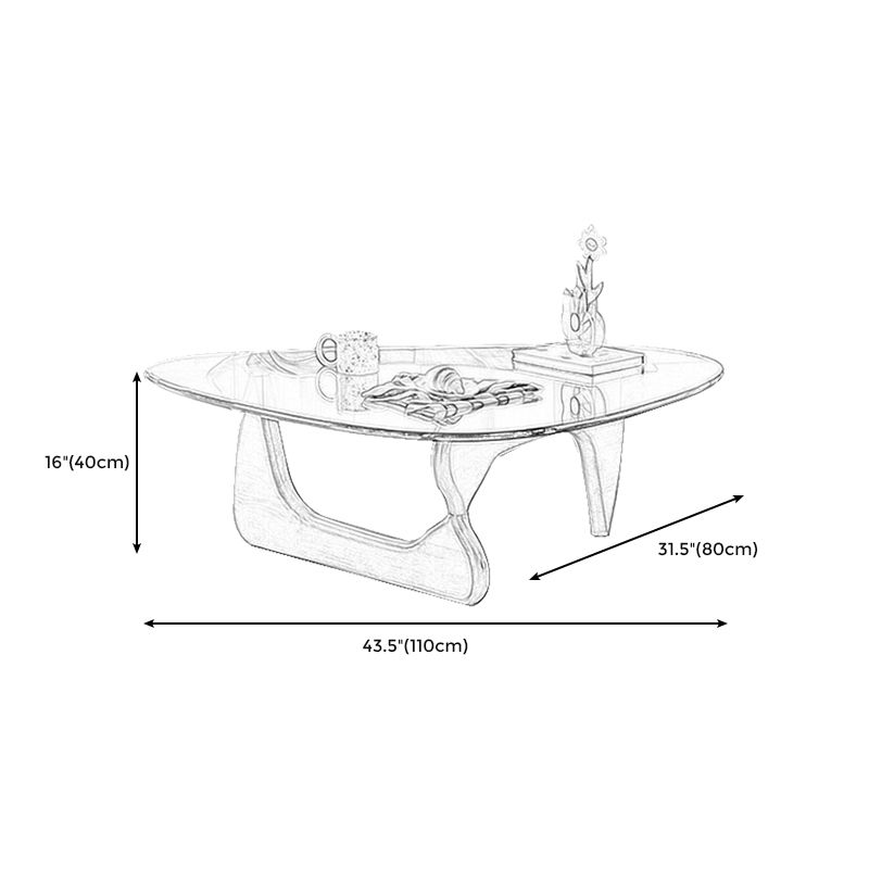 Abstract 1 Single Coffee Table Modern Cocktail Table with Wood Pedestal Clearhalo 'Coffee & Accent Tables' 'Coffee Tables' 'coffee_tables' 'Furniture' 'furniture_coffee_tables' 'Living Room Furniture' 1200x1200_47ed12a0-da95-469d-b221-248e0de1dc40
