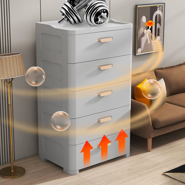 Grijze/witte lingerie kist eigentijdse plastic kist met laden voor slaapkamer