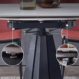Modern Extendable Stone Dining Table Steel Base Dinner Table for Home Clearhalo 'Dining Tables & Seating' 'Dining Tables' 'dining_table' 'furn' 'furn_dining_table' 'Furniture' 'Kitchen & Dining Furniture' 1200x1200_47ee8eb7-7526-4bca-9372-cccea358f62c