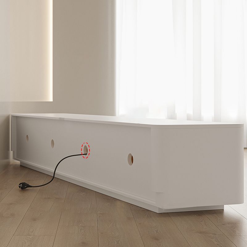 White TV Console Modern Cable Management Engineered Wood Media Console Clearhalo 'furn' 'furn_tv_stands_entertainment_centers' 'Furniture' 'Living Room Furniture' 'TV Stands & Entertainment Centers' 'TV Stands & Media Storage Furniture' 'tv_stands_entertainment_centers' 1200x1200_47efa57e-1d39-4b21-8f77-a7bcb6c7e7a9