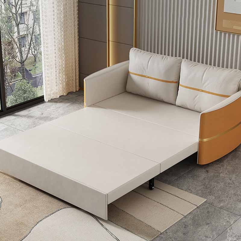 Faux Leather Convertible Sofa Bed with Pillows Seating with Storage Clearhalo 'furn' 'furn_sofas' 'Furniture' 'Living Room Furniture' 'Sofa' 'sofas' 1200x1200_47f1b896-7a38-43ad-a696-47858cfb312a