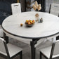 モダンなスタイルの家具1/7/ PCSラウンドストーンダイナーテーブルアームレスチェア