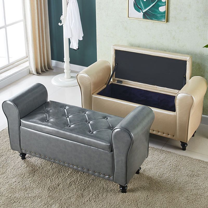 15.75 Inch Wide Bench Upholstered Modern Bench with Arms for Bedroom Clearhalo 'Benches' 'Chairs & Seating' 'furn' 'furn_benches' 'Furniture' 'Living Room Furniture' 1200x1200_47f26494-3466-4534-a72f-065d1423cd24