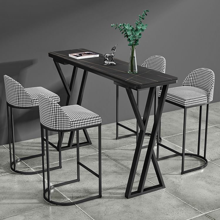Industrial Stone Pub Table Set 1/2/5 Pieces Rectangle Indoor Bar Pub Table Set Clearhalo 'Bar Furniture' 'furn' 'furn_home_bar_bar_sets' 'Furniture' 'Home Bars & Bar Sets' 'home_bar_bar_sets' 'Kitchen & Dining Furniture' 1200x1200_47f265a8-980e-428b-929d-ec7a06be135d