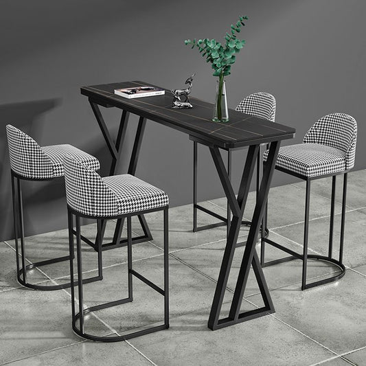 Industrial Stone Pub Table Set 1/2/5 Pieces Rectangle Indoor Bar Pub Table Set