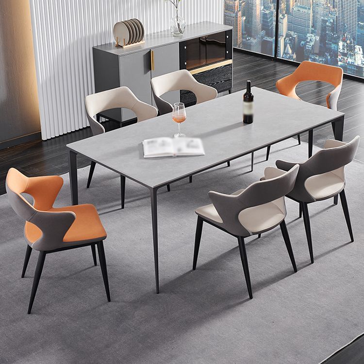 Contemporary Metal Dining Room Chairs Linen Fabric Dining Chair for Home Use Clearhalo ' kitchen&dining_furn' 'Dining Chairs' 'Dining Tables & Seating' 'dining_chair' 'furn' 'furn_dining_chair' 'Furniture' 'furniture_dining_chair' 'Kitchen & Dining Furniture' 'kitchen' 1200x1200_47f2a2e5-346d-46db-a785-8cac58aaacd8