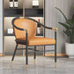 Glam Faux Leather Dining Chairs Metal Arm Dining Chairs for Restaurant Use