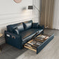 Modern Pillow Back Sleeper Sofa Blue Futon Sleeper Sofa Bed with Storage