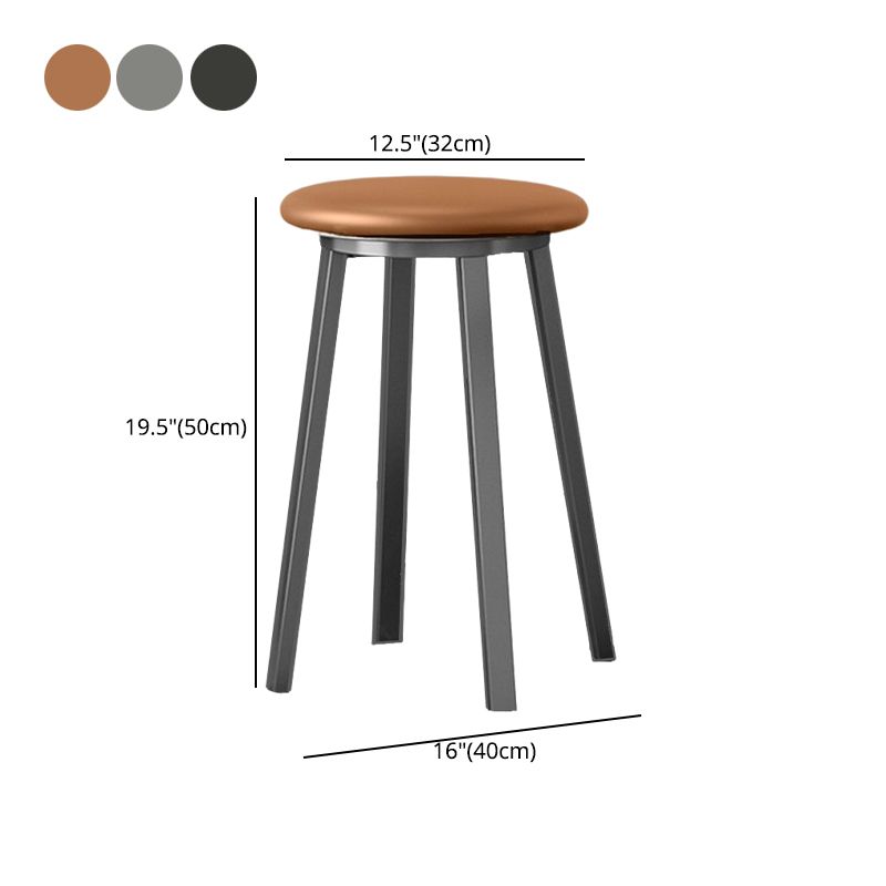 Modern Design Backless Swivel Barstools for Home Armless Stools with Metal Base Clearhalo 'Bar Furniture' 'Bar Stools' 'bar_stools' 'furn' 'furn_bar_stools' 'Furniture' 'furniture_bar_stools' 'Kitchen & Dining Furniture' 1200x1200_47f56e4e-10ae-4508-9629-03012f55619a