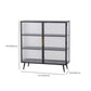 Rectangle Metal Storage Sideboard Contemporary Side Board with Glass Door Clearhalo 'buffet_sideboard' 'Buffets & Sideboards' 'furn' 'furn_buffet_sideboard' 'Furniture' 'Kitchen & Dining Furniture' 1200x1200_47f695a4-41ba-4dea-b6d5-23a169e6cd8c