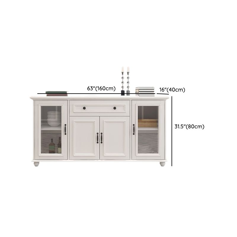 Abbandiera contemporanea a buffet bianco con cassettatore in legno massiccio con cassetti