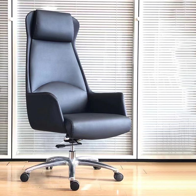 High Back Executive Office Chair Modern Faux Leather Task Chair with Swivel Clearhalo 'furn' 'furn_office_chair' 'Furniture' 'Office Chairs' 'Office Furniture' 'office_chair' 1200x1200_47f813b1-6990-4191-bdad-aa85be43baa1