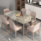 Stone Top Dining Table Mid-Century Modern Table with 4 Legs in Brown Clearhalo 'Dining Tables & Seating' 'Dining Tables' 'dining_table' 'furn' 'furn_dining_table' 'Furniture' 'furniture_dining_table' 'Kitchen & Dining Furniture' 'kitchen' 'kitchen_dining_table' 1200x1200_47fbb78a-6f0c-47f3-a7d7-e34f0217c17e