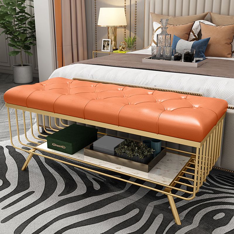 Glam 14" W Seating Bench Cushioned Solid Color Entryway and Bedroom Bench Clearhalo 'Benches' 'Chairs & Seating' 'furn' 'furn_benches' 'Furniture' 'Living Room Furniture' 1200x1200_47fc08fc-1edd-4555-b161-8e7f418aa3c8