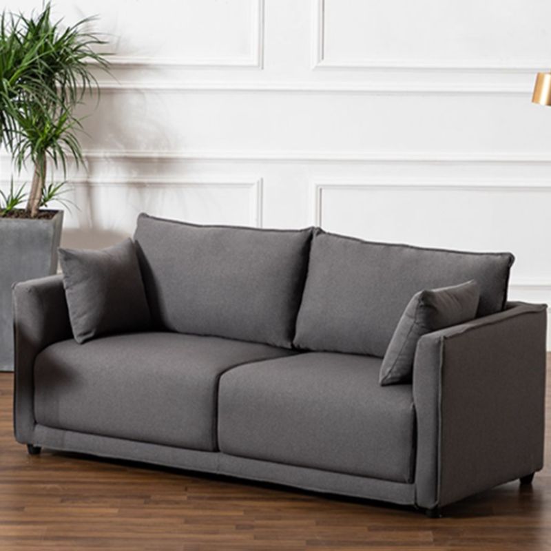 Contemporary Sofa with 2 Pillows Square Arm Living Room Settee Clearhalo 'furn' 'furn_sofas' 'Furniture' 'Living Room Furniture' 'Sofa' 'sofas' 1200x1200_47fc239e-8834-4cef-8750-541873dc5939