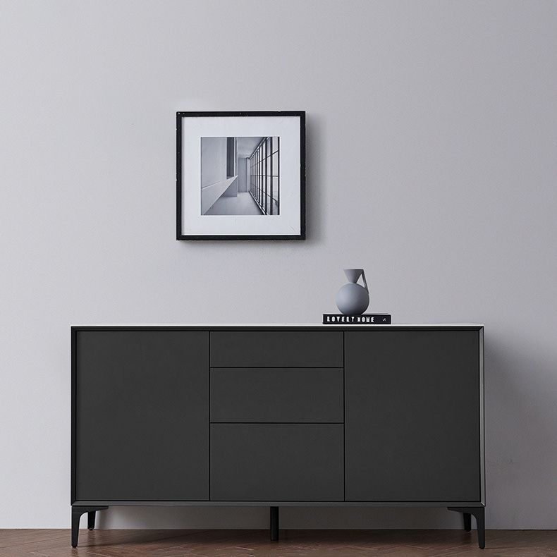 Sideboard per sala da pranzo contemporanea 3 cassetti e sideboard in pietra a 2 porte