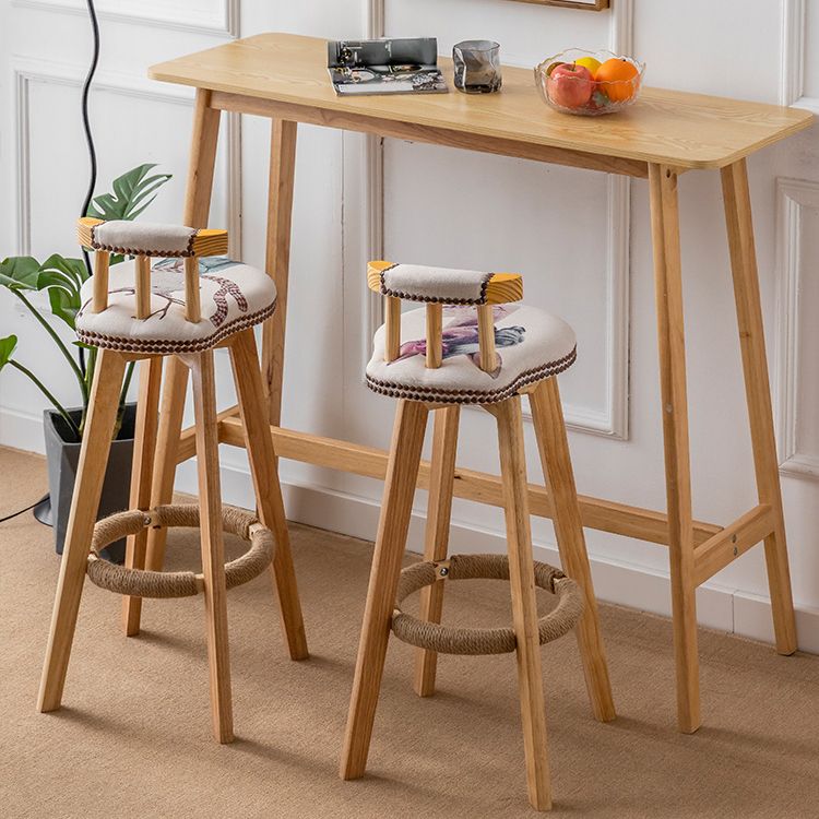 Modern Style Bistro Bar Table Rectangle Solid Wood Bar Table with Footrest Clearhalo 'Bar Furniture' 'Bar Tables' 'bar_tables' 'furn' 'furn_bar_tables' 'Furniture' 'Kitchen & Dining Furniture' 1200x1200_47fd57a6-8a5a-4ba8-aac2-7071d30adbc5