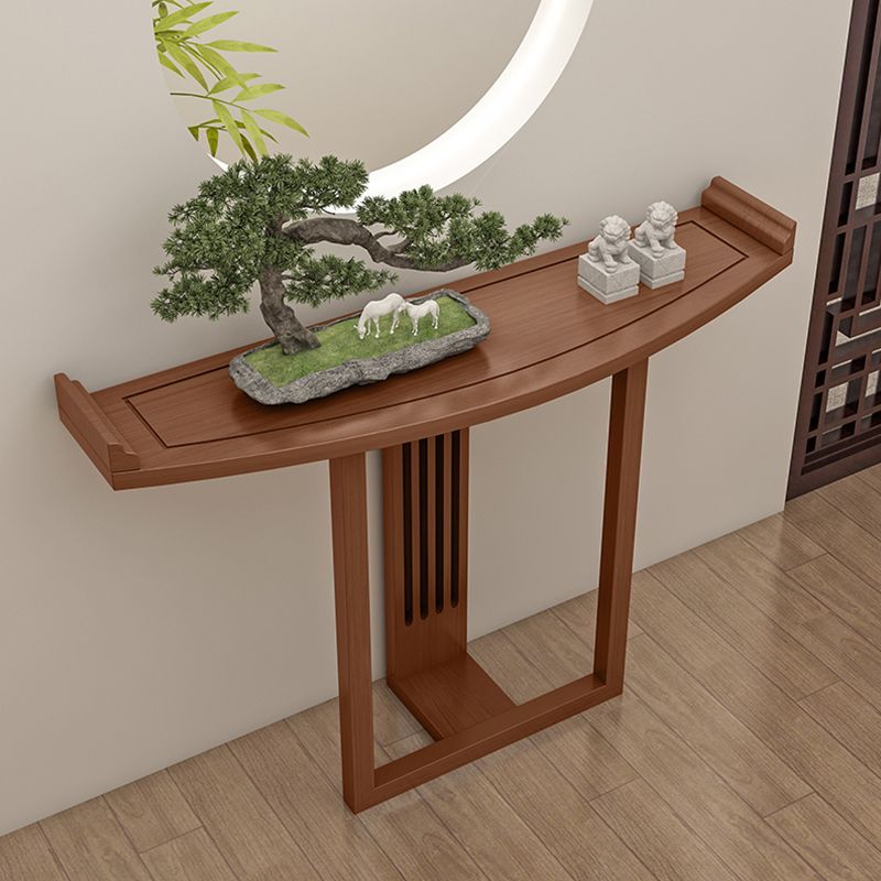Tabella della console contemporanea a forma di forma libera da divano di divano console in legno nero/marrone