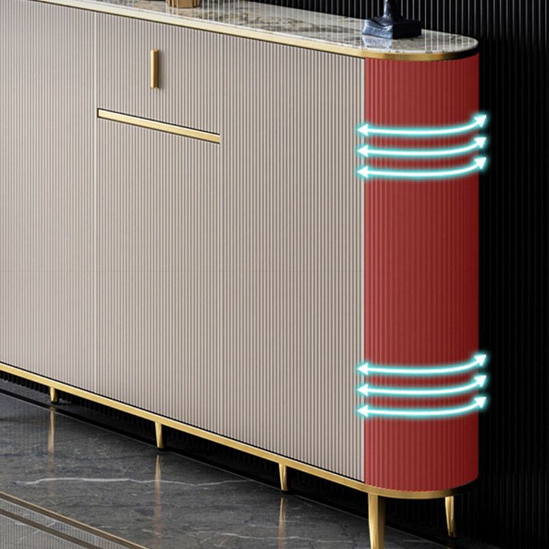 White Stone Top Sideboard Engineered Wood Side Board for Kitchen Use Clearhalo 'buffet_sideboard' 'Buffets & Sideboards' 'furn' 'furn_buffet_sideboard' 'Furniture' 'Kitchen & Dining Furniture' 1200x1200_47fd8fdd-8893-4a50-a174-56b205044839