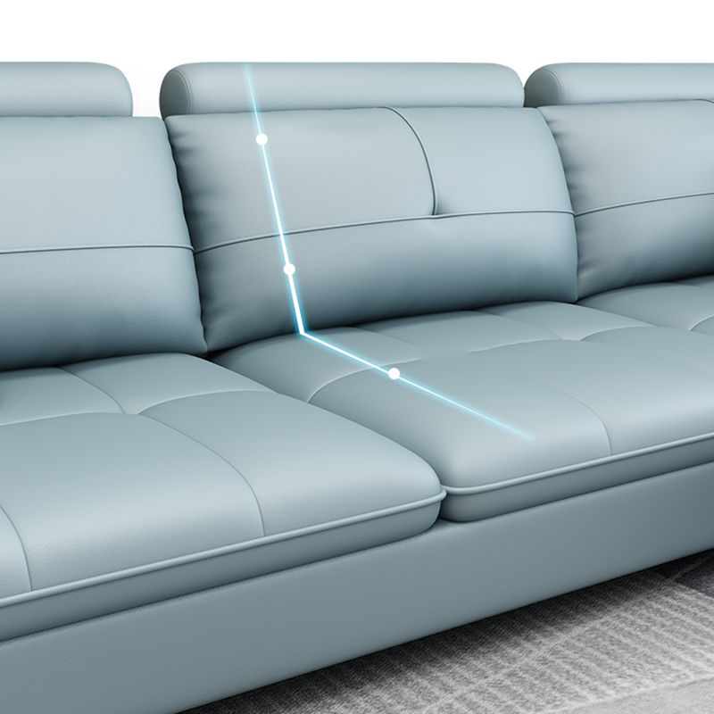 64 "W Scandinavo di divano sezionale in pelle trapuntata sezionale