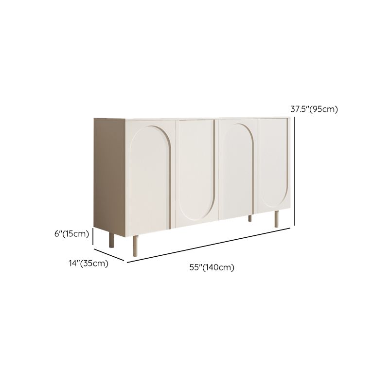 Table du buffet de porte de crédinza en bois blanc avec étagères réglables