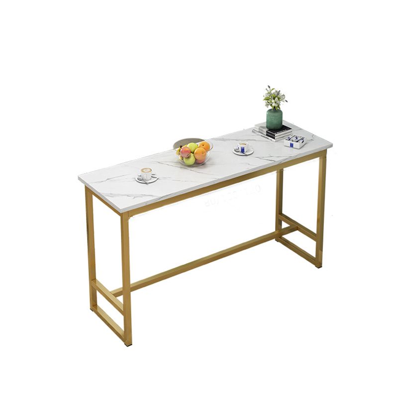 Rectangle Bar Dining Table Contemporary Bar Table with Gold Base Clearhalo 'Bar Furniture' 'Bar Tables' 'bar_tables' 'furn' 'furn_bar_tables' 'Furniture' 'furniture_bar_tables' 'Kitchen & Dining Furniture' 1200x1200_4800dc2e-6516-4100-9d34-f305ad2286c5