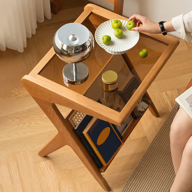 17" Wide Side Table Rectangular Accent Side Table with Storage