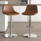 Contemporary Adjustable Backrest Counter High Stool with Leather Cushion