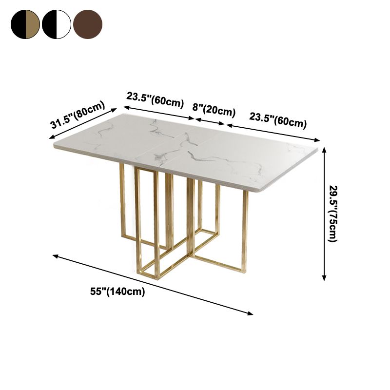 Foldable Artificial Wooden Top Dining Table Extendable Rectangle Table with Trestle Base Clearhalo ' dining_table' 'Dining Tables & Seating' 'Dining Tables' 'furn' 'furn_dining_table' 'Furniture' 'furniture_dining_table' 'Kitchen & Dining Furniture' 'kitchen&dining_furn' 'kitchen' 'kitchen_dining_table' 1200x1200_480196c1-20d5-4086-8cd2-3a6a98f04bb1