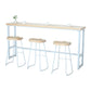 Modern Rectangle Bar Table Wood Bar Height Table with Iron Base in White, Only Table Clearhalo 'Bar Furniture' 'Bar Tables' 'bar_tables' 'furn' 'furn_bar_tables' 'Furniture' 'furniture_bar_tables' 'Kitchen & Dining Furniture' 'kitchen&dining_furn' 'kitchen' 1200x1200_480250b2-6dfb-49bb-811a-b09f88671ca4