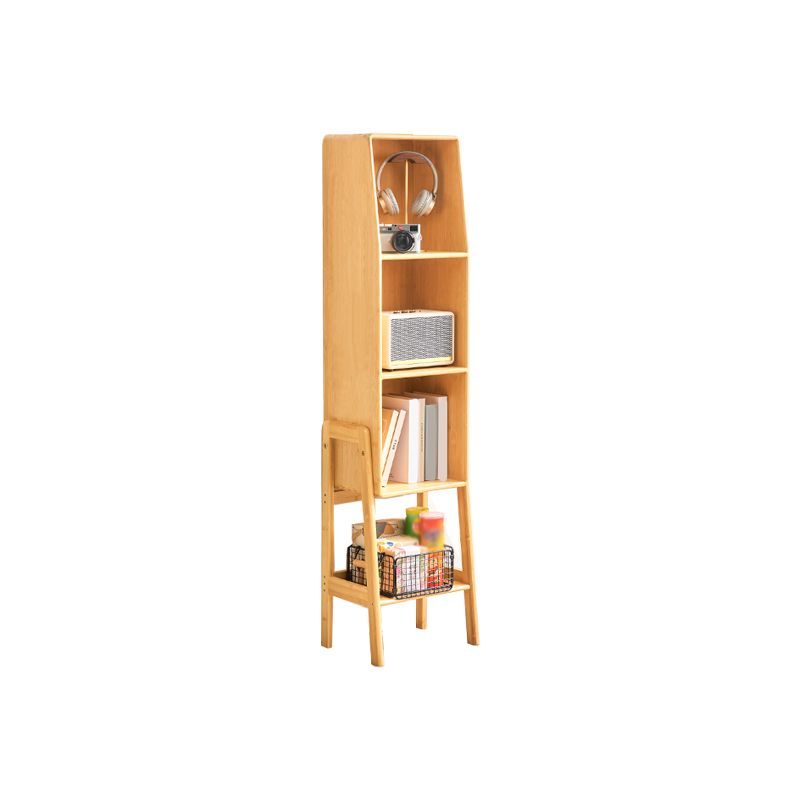 Contemporary Closed Back Bamboo Bookshelf Vertical Bookcase with Shelves Clearhalo 'Bookcases' 'furn' 'furn_bookcases' 'Furniture' 'Office Furniture' 1200x1200_4802758d-7e77-4751-aea7-6d9713638251