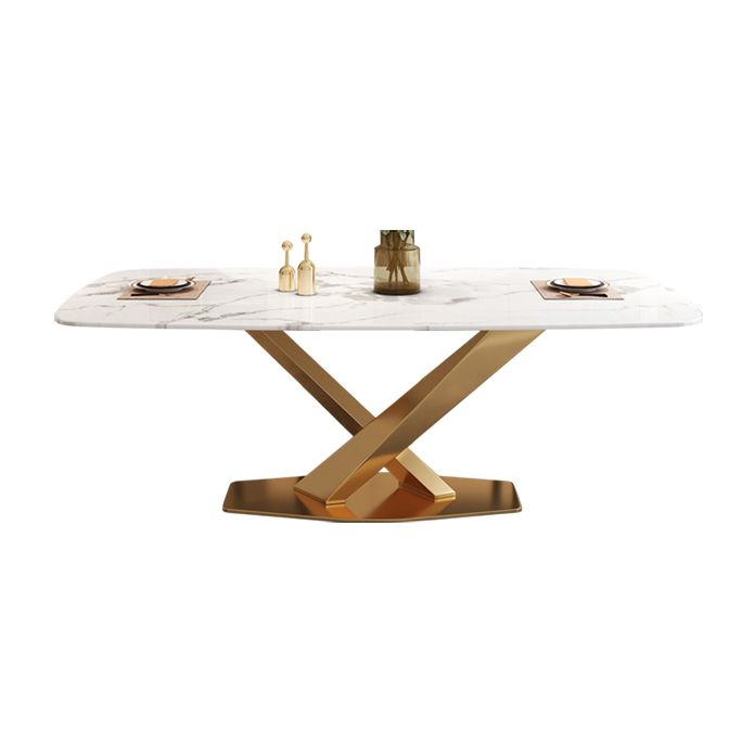 Modern Marble Table Set of 5/7 with Rectangle Table Dining Set with PU Leather Chairs Clearhalo 'Dining Room Sets' 'Dining Tables & Seating' 'dining_room_set' 'furn' 'furn_dining_room_set' 'Furniture' 'furniture_dining_room_set' 'Kitchen & Dining Furniture' 'kitchen&dining_furn' 'kitchen' 1200x1200_4803a77f-680e-43c0-973f-212b6deec553
