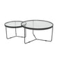Contemporary Coffee Table Set Glass Round 2-Piece Coffee Cocktail Table Clearhalo 'Coffee & Accent Tables' 'Coffee Tables' 'coffee_tables' 'furn' 'furn_coffee_tables' 'Furniture' 'Living Room Furniture' 1200x1200_4806765c-4bd1-4867-810f-27fd2d031338