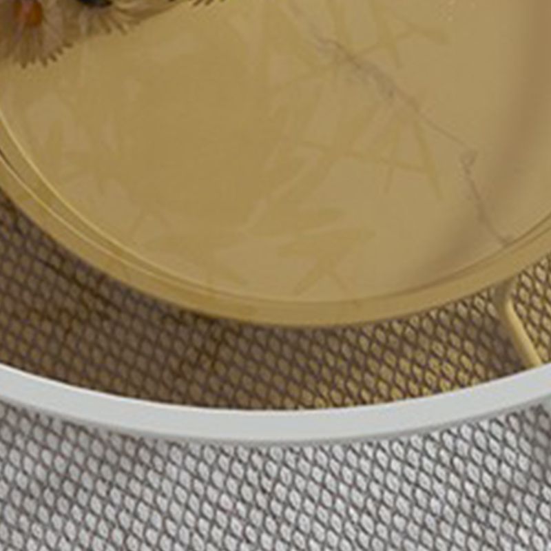 Contemporary Glass Top Coffee Table Round Metal Frame Cocktail Table Clearhalo 'Coffee & Accent Tables' 'Coffee Tables' 'coffee_tables' 'furn' 'furn_coffee_tables' 'Furniture' 'Living Room Furniture' 1200x1200_4808c2d2-d774-4fc3-a222-0b2a89644d08