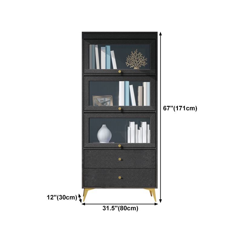 Modern Style Bookcase Standard Closed Back Wooden Bookshelf with Doors Clearhalo 'Bookcases' 'furn' 'furn_bookcases' 'Furniture' 'Office Furniture' 1200x1200_48091b38-022d-4be0-8ad5-9d52dafafaba