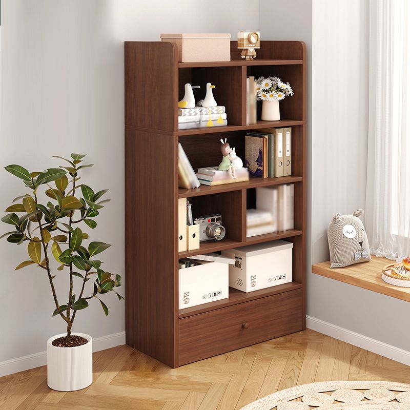 Modern Standard Bookcase Shelves Closed Back Bookshelf with Drawer in Engineered Wood Clearhalo 'Bookcases' 'furn' 'furn_bookcases' 'Furniture' 'furniture_bookcases' 'kitchen' 'kitchen_bookcases' 'Living Room Furniture' 'Office Furniture' 1200x1200_4809932b-56c6-453e-b273-92983cae4fbe