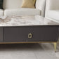 Slate Glam Rectangular Coffee Table 51.2" W 4 Legs Cocktail Table with Drawers Clearhalo 'Coffee & Accent Tables' 'Coffee Tables' 'coffee_tables' 'furn' 'furn_coffee_tables' 'Furniture' 'Living Room Furniture' 1200x1200_4809bb92-7c87-4a14-a36e-e52aa3d2be30