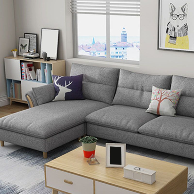 Scandinavian Sectional Sofa Fabric Storage Stationary Sectional Clearhalo 'furn' 'furn_sectionals' 'Furniture' 'Living Room Furniture' 'Sectionals' 1200x1200_480a851f-ba19-45c1-81a2-0ad3f93a4412