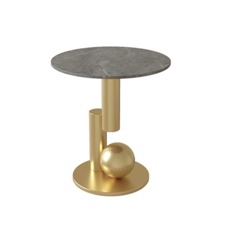 Mident secolo moderno rotondo rotondo resistente al graffio laterale tavolo da piedistallo di ferro.