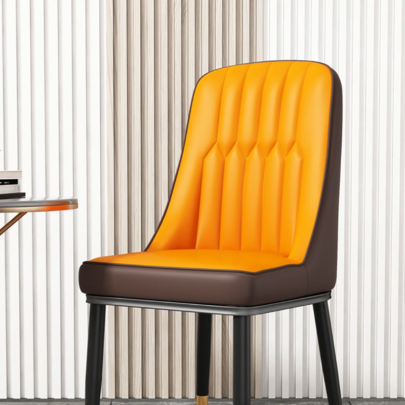 Modern Style Parsons Chair PU Leather Chairs for Dining Room Clearhalo 'Dining Chairs' 'Dining Tables & Seating' 'dining_chair' 'furn' 'furn_dining_chair' 'Furniture' 'furniture_dining_chair' 'Kitchen & Dining Furniture' 1200x1200_480c4302-d552-48f9-bccc-72c69443df44