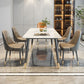 Stone Top Dining Table Metal Base Home Dinner Room Kitchen Table